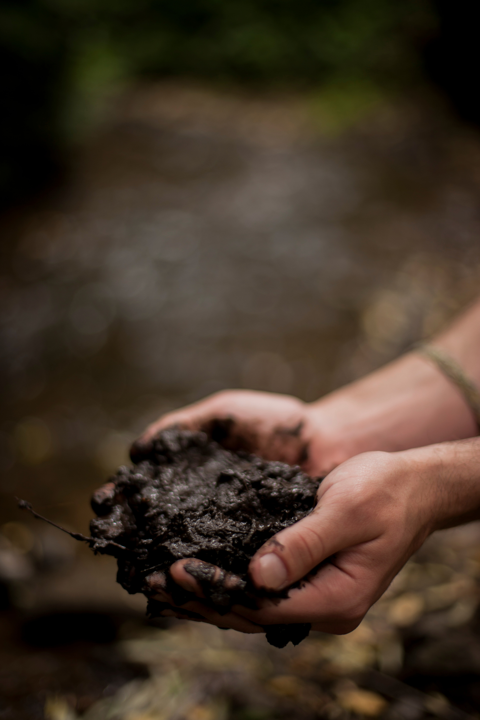 mud in the hand